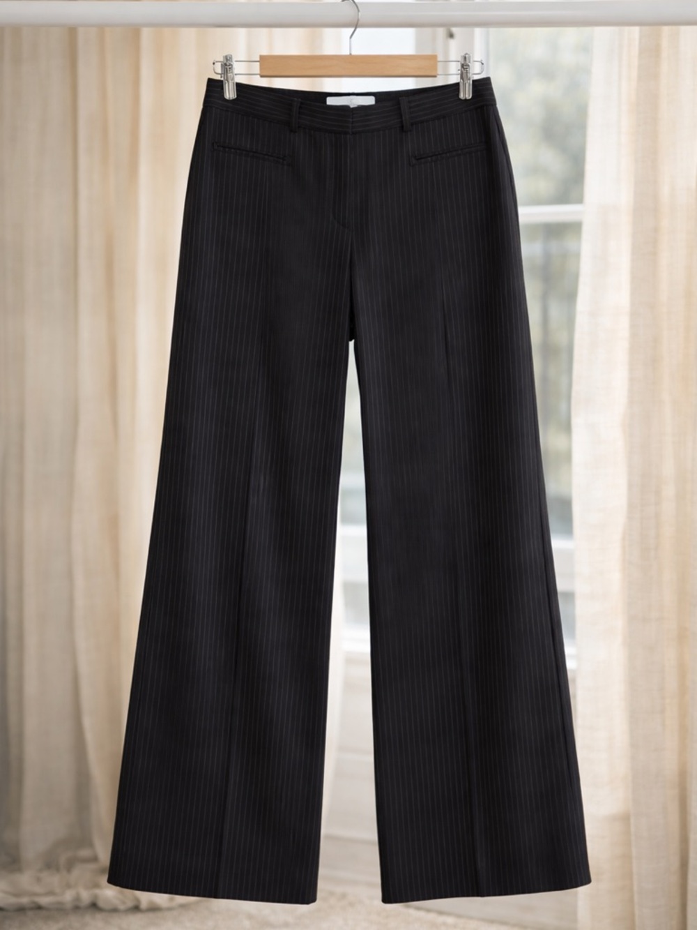 Reformation Camille Rowe Pinstripe Wide Leg Trousers 8
